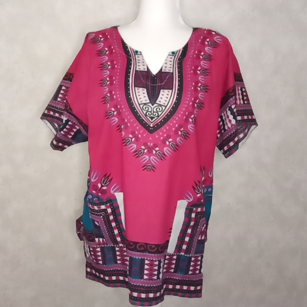 NWT African Dashiki size XL, Fuschia color